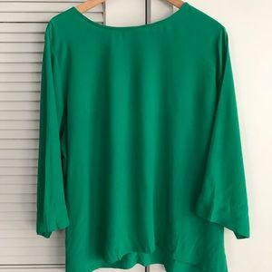 Green silk top (Anthropologie)